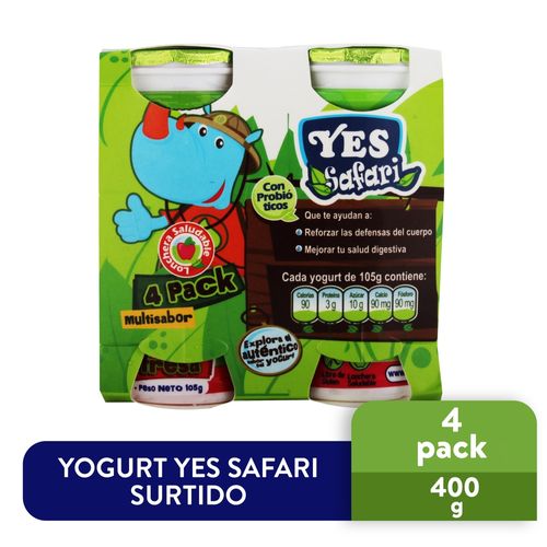 4 Pack Yogurt Yes Líquido Safari Surtido  - 105gr