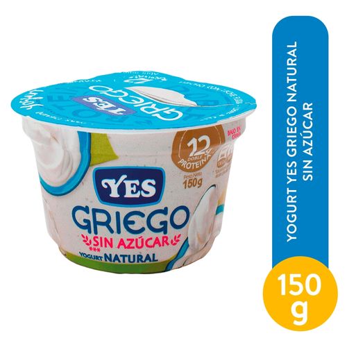 Yogurt Yes, Griego Natural Sin Azúcar - 150g