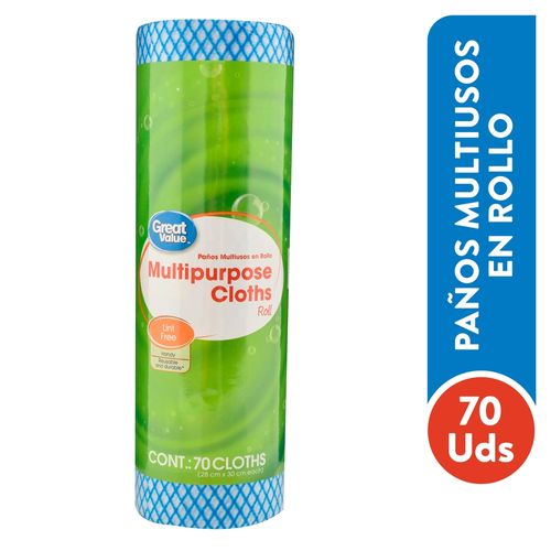 Telas Multiusos Marca Great Value Rollo - 70 Hojas