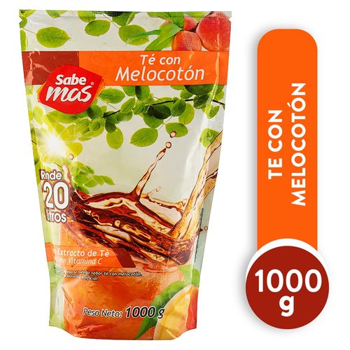 Bebida En Polvo Sabemas Té Con Melocotón- 1000 g, Rinde 20 Litros