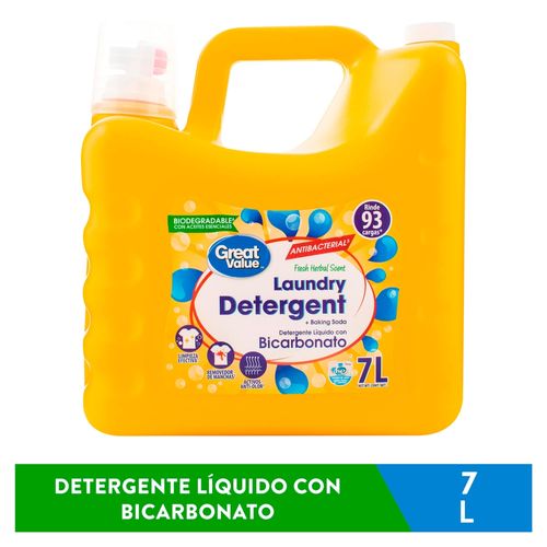 Detergente Líquido Para Ropa Marca Great Value Con Bicarbonato - 7 Litros