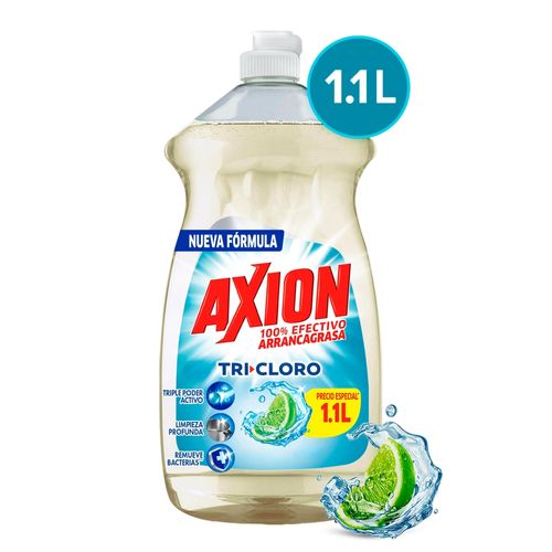 Lavaplatos Líquido Axion Tri-Cloro, Arrancagrasa - 1.1Lt