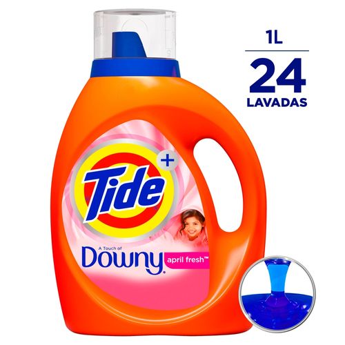 Detergente Líquido Tide April Fresh para Ropa Blanca y Color 24 Lavadas -1L