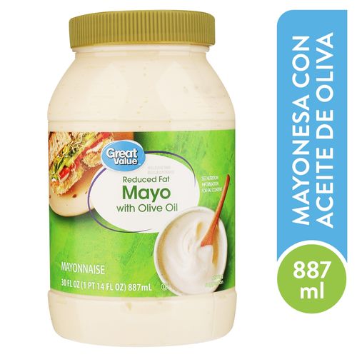 Mayonesa Great Value Reducida Grasa Con Oliva 30oz