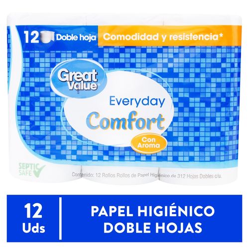 Papel Higienico Great Value 2ply 12 Ea