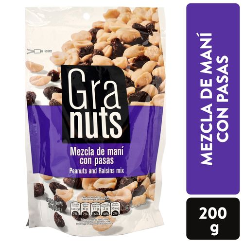 Semillas Granuts Maní Con Pasas Doypack -  200gr