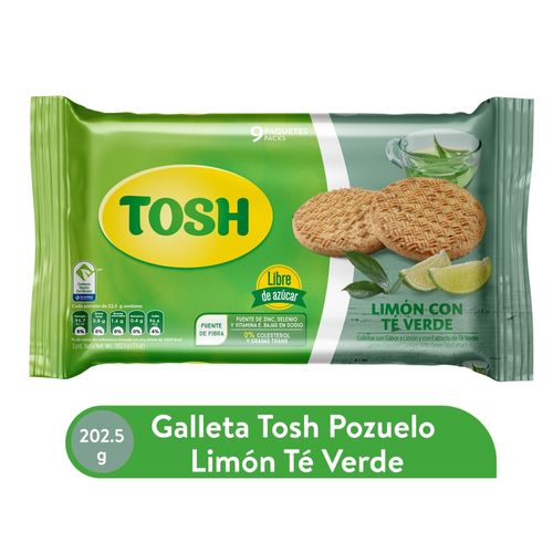 Galleta Tosh Limon Te Verde - 202.5gr