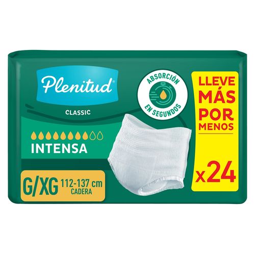 Ropa Interior Desechable Adulto Plenitud Classic Pant Talla G/XG Incontinencia Intensa - 24Uds