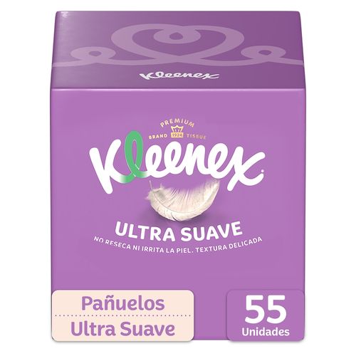 Pañuelos Faciales Kleenex Cubo Ultra Suave  55Uds