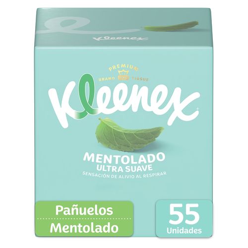 Pañuelos Faciales Kleenex Antigripal Mentolado  55Uds