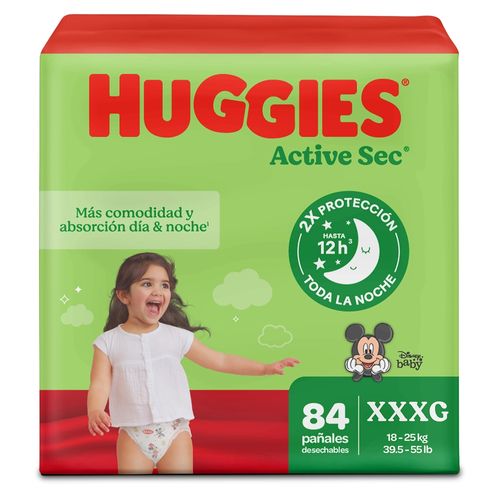Pañales Huggies Active Sec Etapa 6/XXXG - 84 Unidades