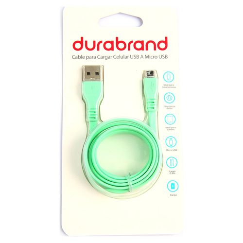 Cable Durabrand Micro Usb Cable 3Ft Menta Modelo 17WCA019MT