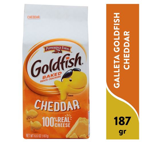 Galleta Goldfish Sabor A Cheddar Con Forma De Pececitos - 187g