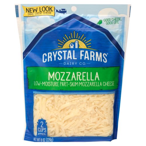 Queso mozzarella Crystal Farms rallado - 226 g