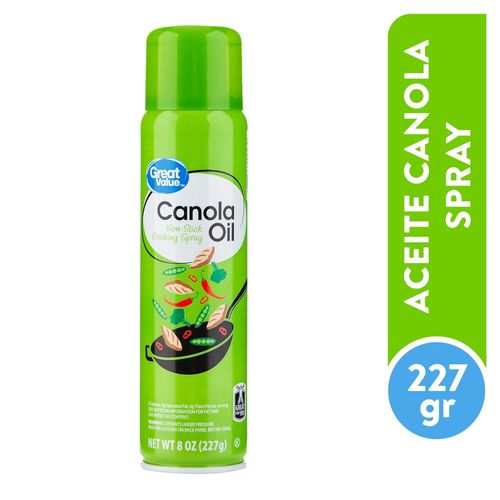 Aceite canola Great Value spray - 227 g