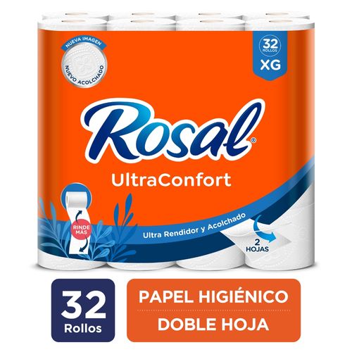 Papel Higiénico Rosal Naranja, Doble Hoja - 32 Rollos