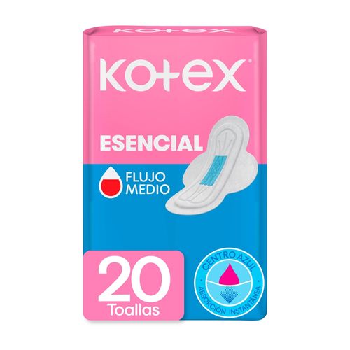 Toallas Femeninas Kotex Esencial Normal - 20 Unidades