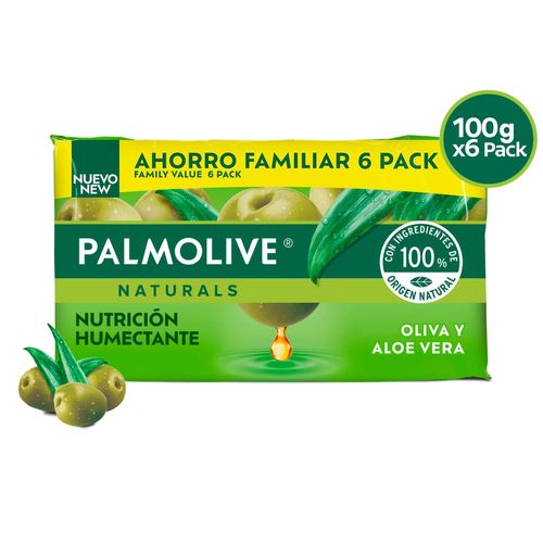 Jabon Corporal Palmolive Naturals Sensación Humectante Oliva y Aloe 100 g 6 Pack