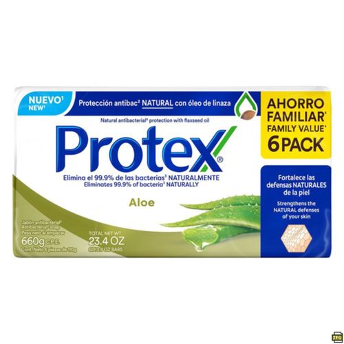 Jabón Protex en Barra Antibacterial Aloe 6 Pack - 110 g