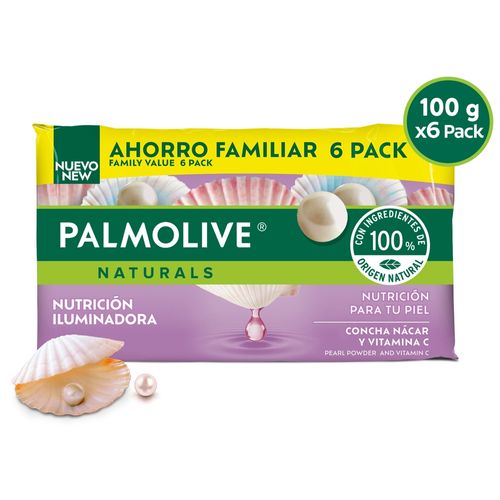 Jabon Corporal Palmolive Naturals Tono Perfecto Nacar y Vitamina C 100 g 6 Pack