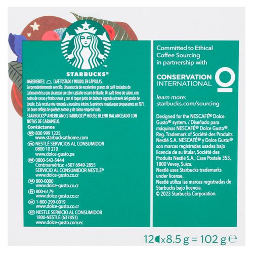 STARBUCKS by NESCAFÉ Dolce Gusto Americano House Blend Caja 12 Cápsulas