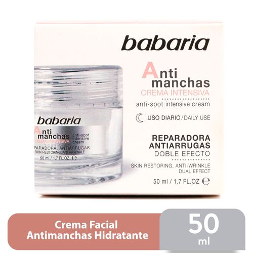 Crema Facial Babaria, Antimanchas Hidratante - 50 ml