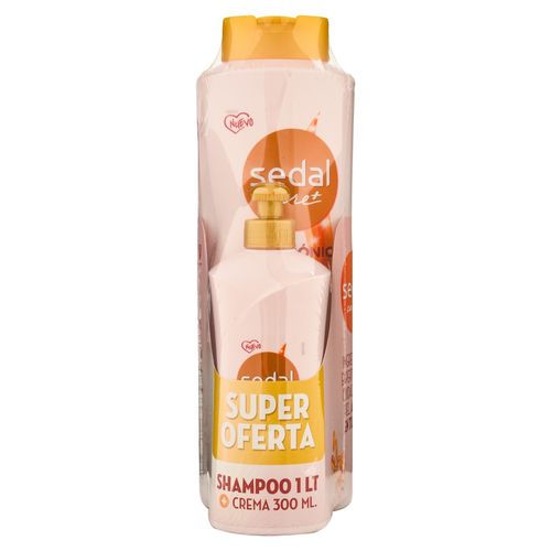 Shampoo Y Crepa Sedal Con Ácido Hialurónico 2 Pack - 300ml + 1Lt