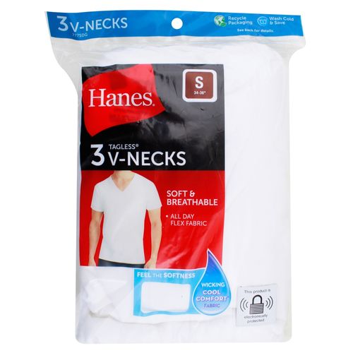 P3 Cms Hanes Cab Cuello V Blanco S