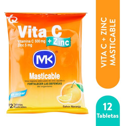 Vita C Zinc Sobre X 12 Tabletas Naranja