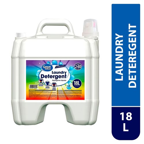 Detergente Líquido Marca Great Value Antibacterial - 18 Litros