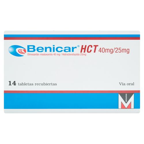 Benicar Hct Menarini 40/25 Mg X 14 Tabletas