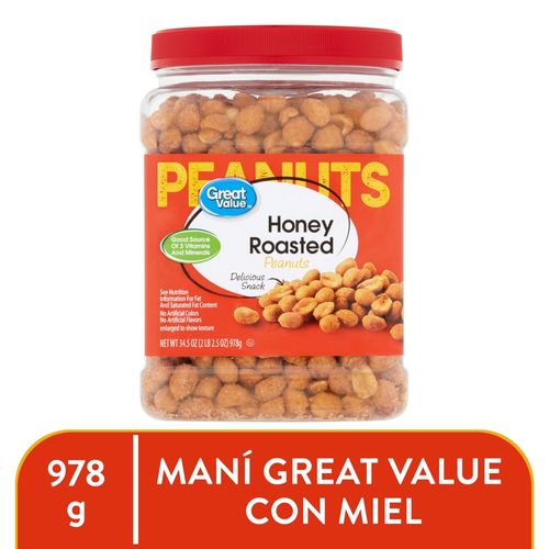 Mani Great Value con miel frasco - 978 g