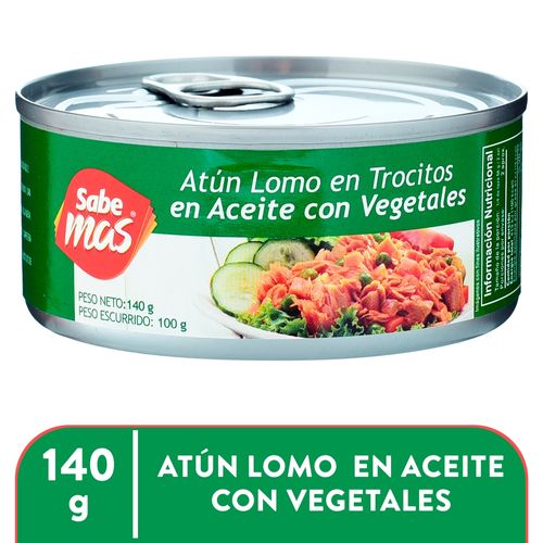 Atún Sabemas lomo en trocitos con vegetales en aceite - 140 g