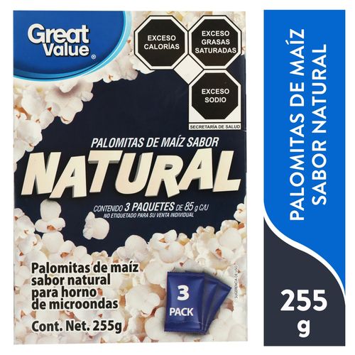 Palomita Great Value Para Microonda Natural -255 g