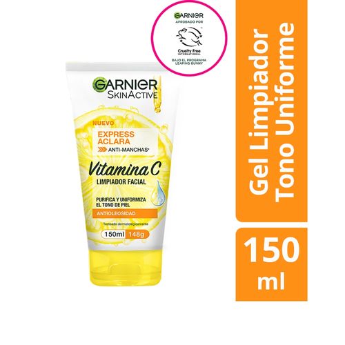 Gel Limpiador Garnier Express Aclara Vitamina C - 150 ml