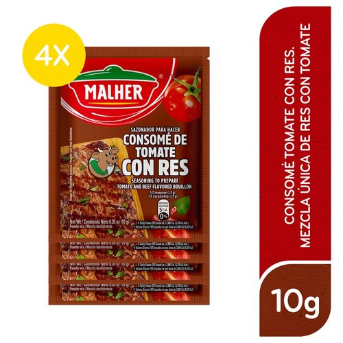 MALHER Consomé de Tomate con Res 4 Sobres de 10g