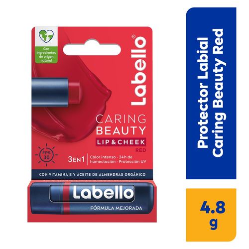 Labial Labello beauty red  fps 30 -  4 g