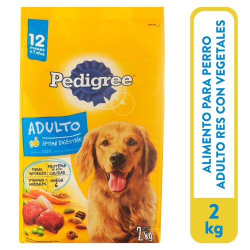 Alimento seco Pedigree para perros adultos sabor res y vegetales - 2 kg