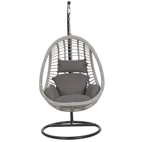 Silla nido Home Trends color gris con base color negro