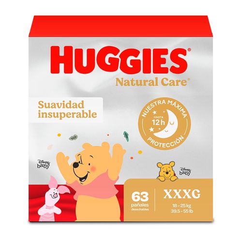 Pañales Huggies Natural Care Etapa 6/XXXG Suavidad Insuperable - 63 uds