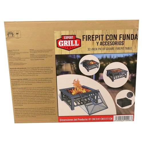 Eg Firepit 2 En 1 Con Funda Y Accesorios