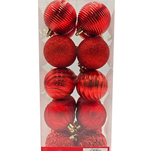 Esferas Holiday Time color rojo -60 mm/ 20 uds