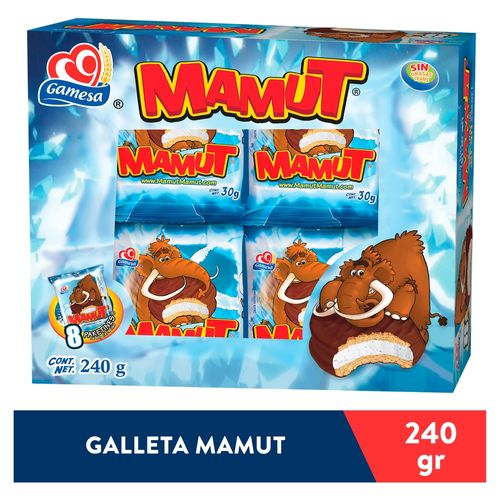 Galleta Gamesa Mamut Cobertura Chocolate y Malvadisco 8 Pack - 240 g