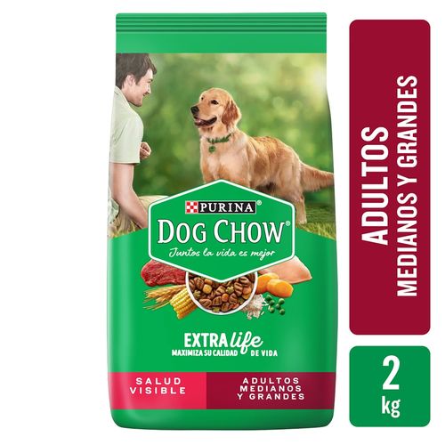 Alimento seco Purina dog chow para perro adulto raza medianos y grandes sabor pollo y carne - 2 kg