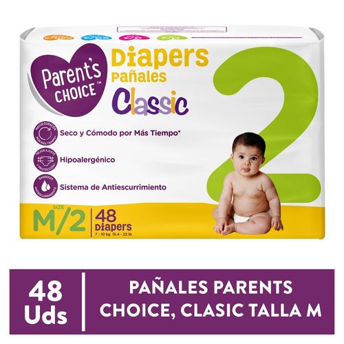 Pañales Desechables Marcaparents Choice, Clasic Talla M - 48 Unidades