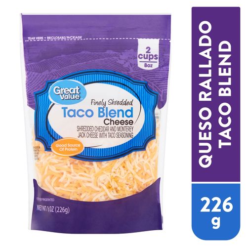 Queso Great Value Rallado Para Taco - 227 g