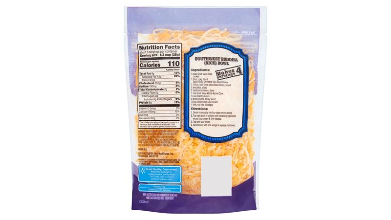 Comprar Queso Great Value Rallado Para Taco 226 g Walmart