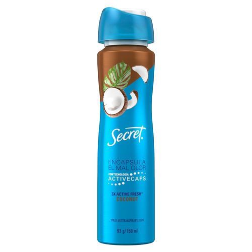 Desodorante Secret Spray Antitranspirante Coco - 93g