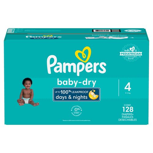 Pañales Pampers Baby-Dry Talla 4 - 128 uds