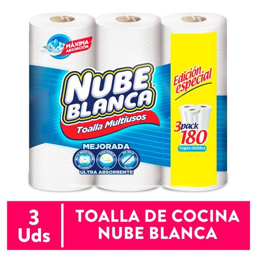 Toallas Nube Blanca de Cocina 3 Rollos - 60 hojas